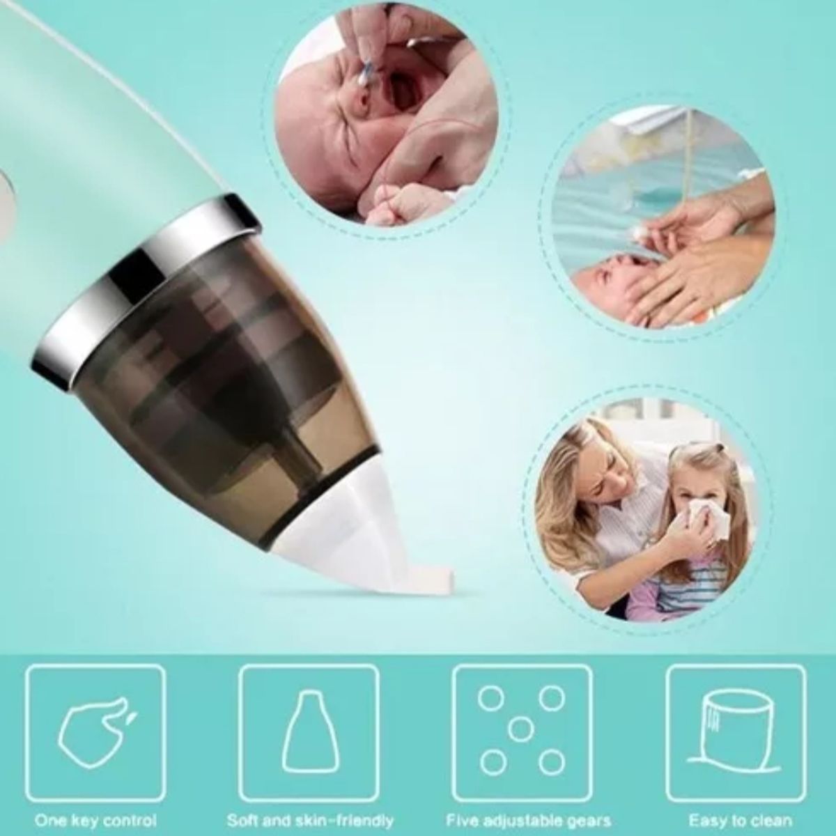 GENERICO - Aspirador Nasal Eléctrico Para Bebé Limpiador De Nariz Usb