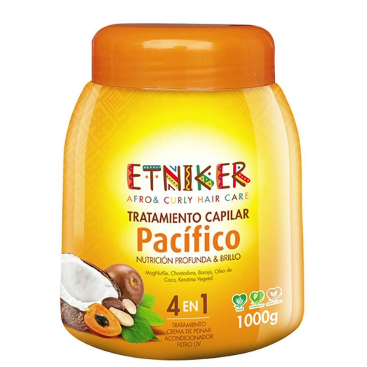 ETNIKER - TRATAMIENTO CAPILAR AFRO AND CURLY ETNIKER PACIFICO 4 EN 1 DE 1000GR