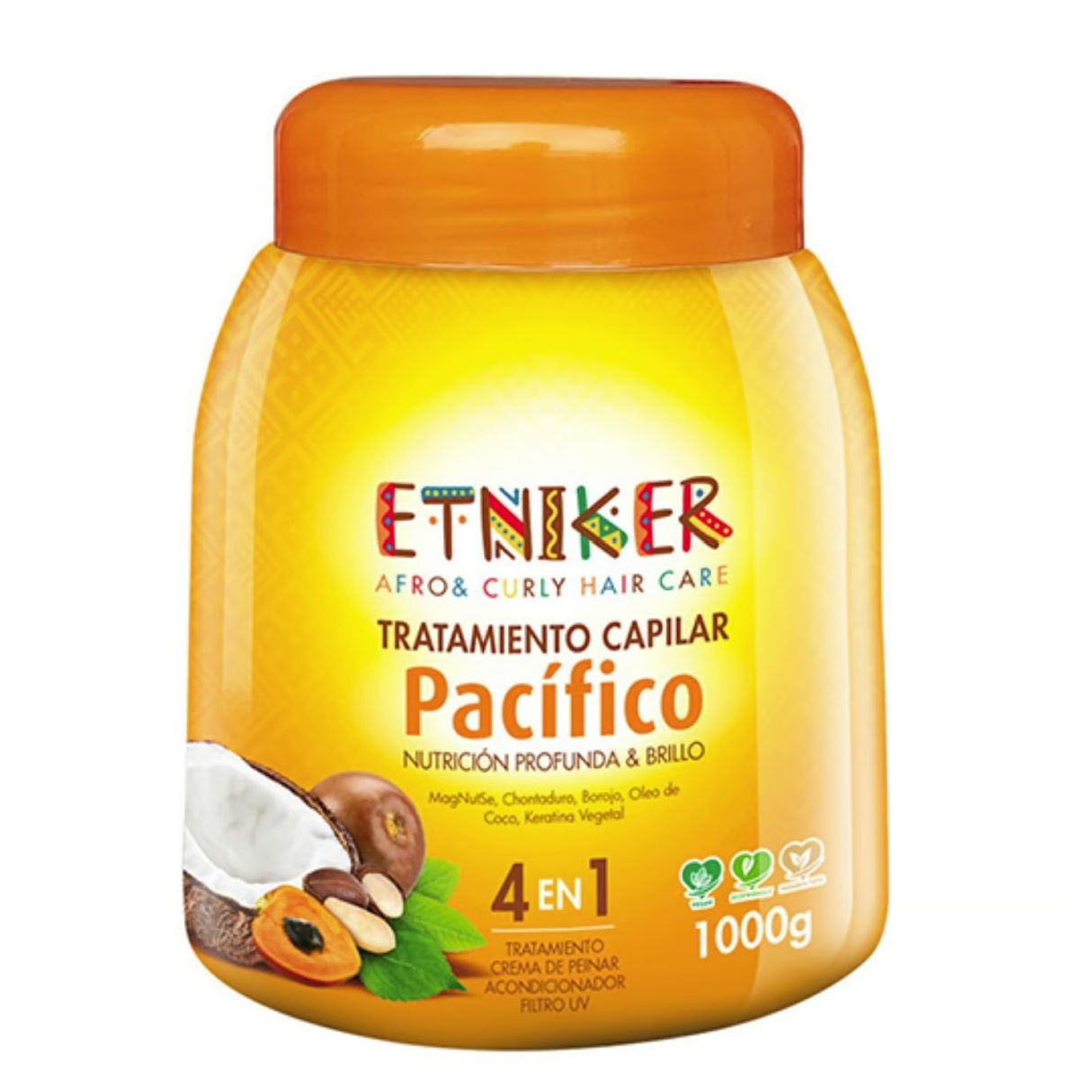 ETNIKER - TRATAMIENTO CAPILAR AFRO AND CURLY ETNIKER PACIFICO 4 EN 1 DE 1000GR