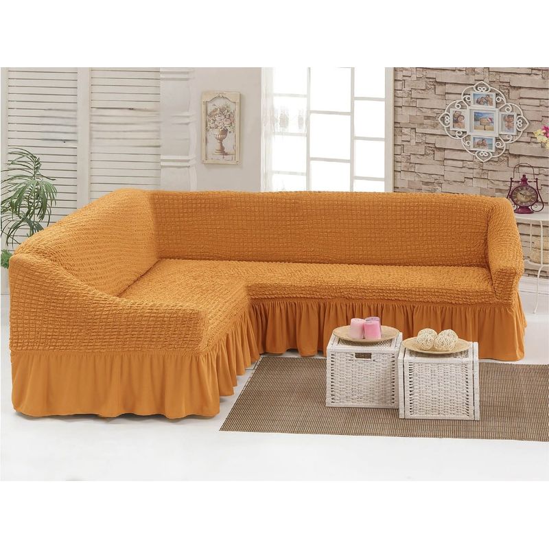 GENERICO - FUNDA CUBRE SILLON TURCO PARA SOFAS TIPO L DISEÑO CUADRILLE