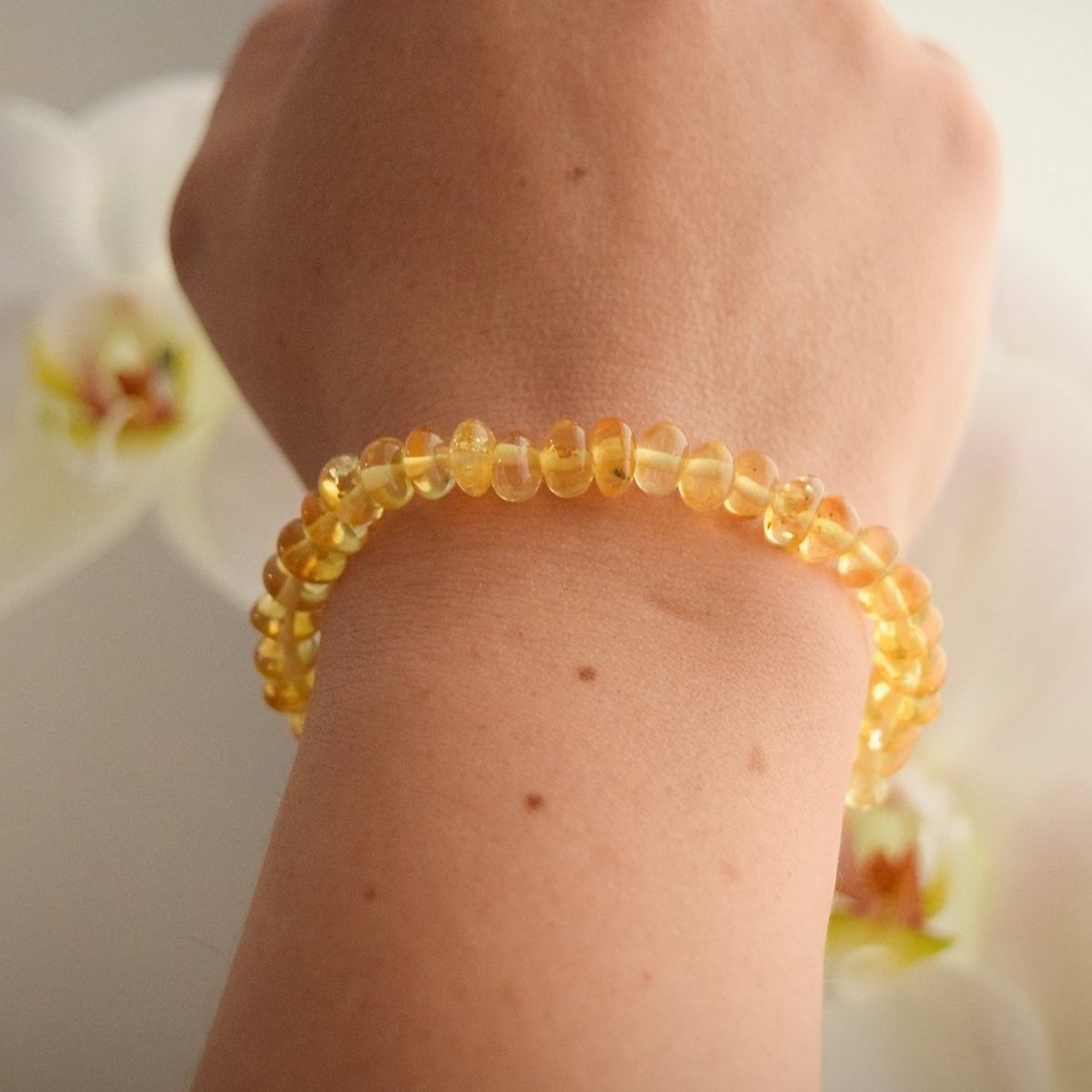 GENERICO - Pulsera elasticada de Ámbar Báltico para adulto