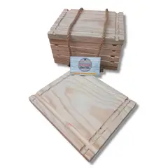 GENERICO - Platos de Madera 22x18 Cm. Pack 6 Unidades Pino Cepillado