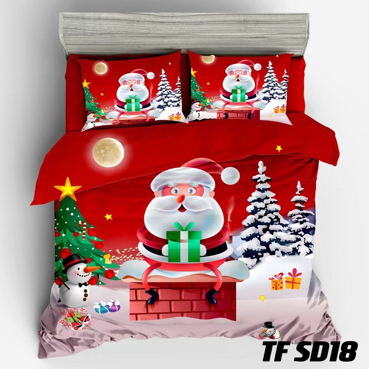 GENERICO - COBERTOR QUILTS DELGADO CON DISEÑO DE  NAVIDAD 2 PLAZAS