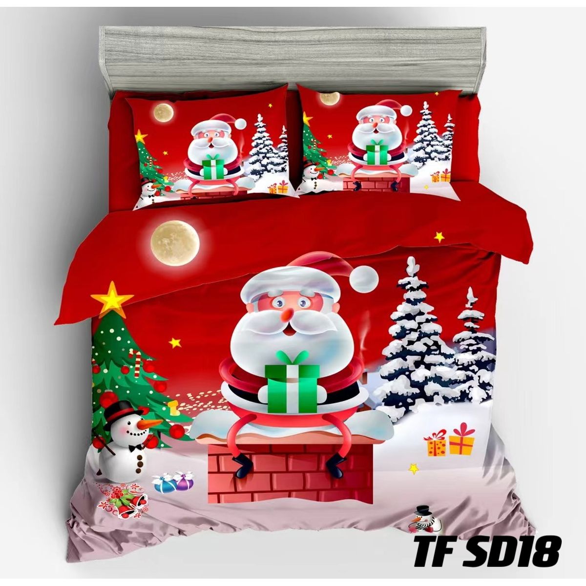 GENERICO - COBERTOR QUILTS DELGADO CON DISEÑO DE  NAVIDAD 2 PLAZAS