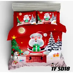 GENERICO - COBERTOR QUILTS DELGADO CON DISEÑO DE NAVIDAD 2 PLAZAS