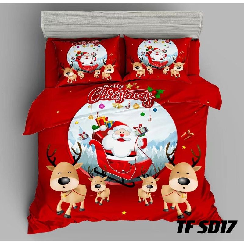 GENERICO - COBERTOR QUILTS DELGADO CON DISEÑO DE NAVIDAD 2 PLAZAS
