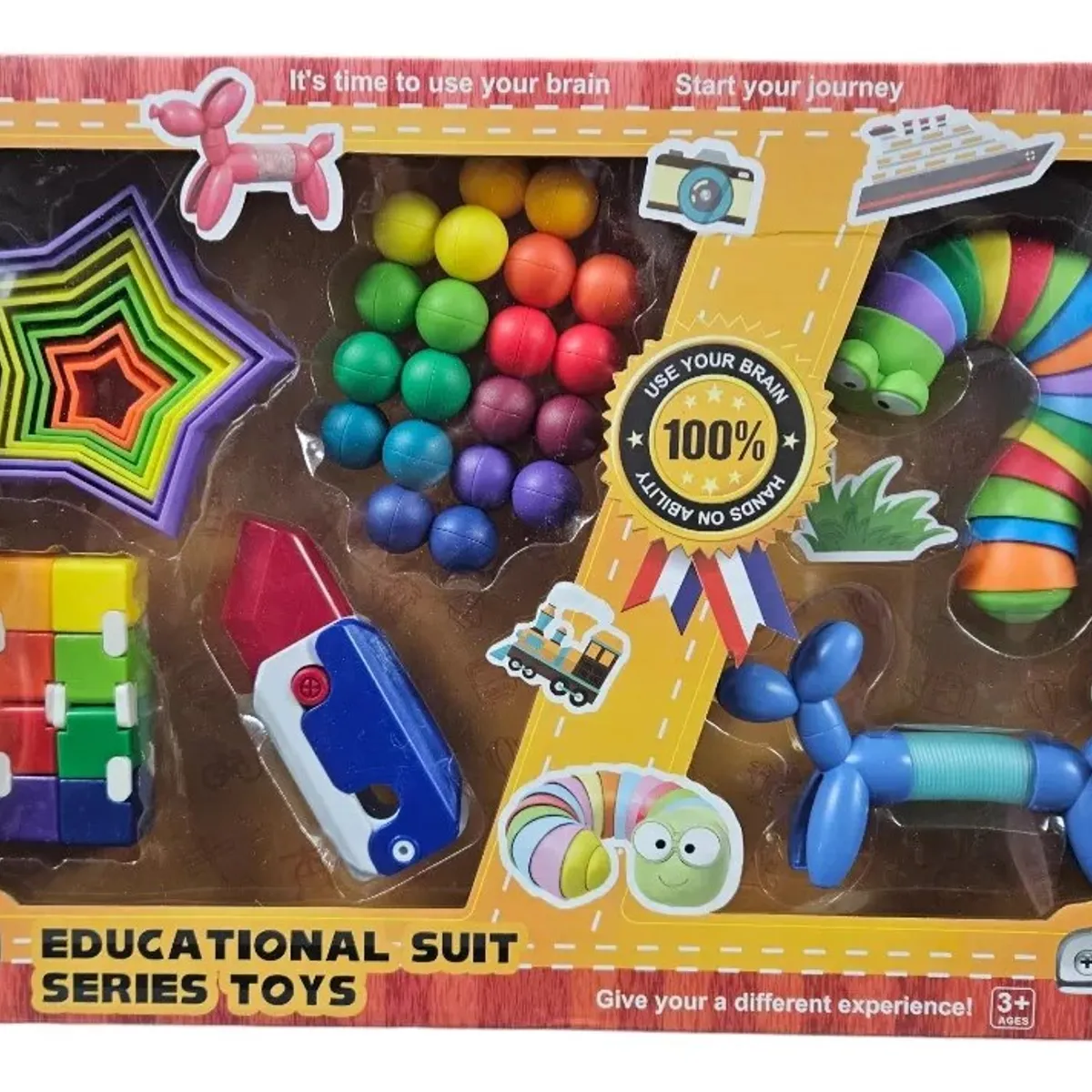 GENERICO - Caja Calma Anti Estrés. Juguete Sensorial,Set 6 Fidget.