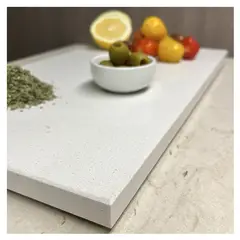 BM BRUNO MARMOL - Tabla Aperitivo Cuarzo Blanco Cristal 40x23 cm