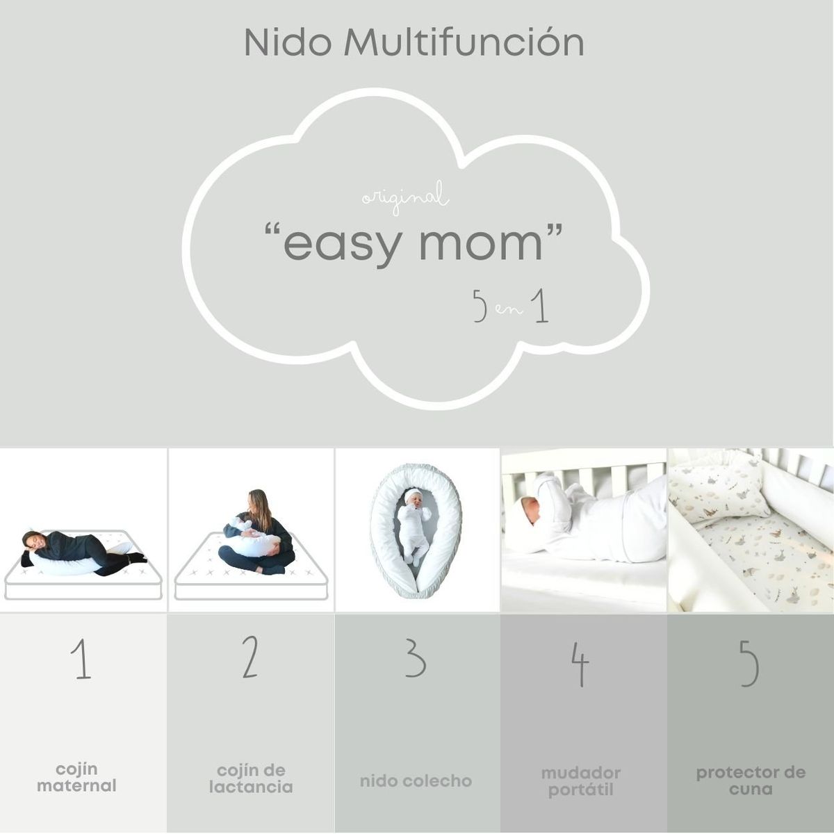 OLIVIA Y SAM - NIDO COLECHO MULTIFUNCION 5 EN 1 VERDE