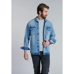 FEROUCH - Overshirt Denim Fj Azul