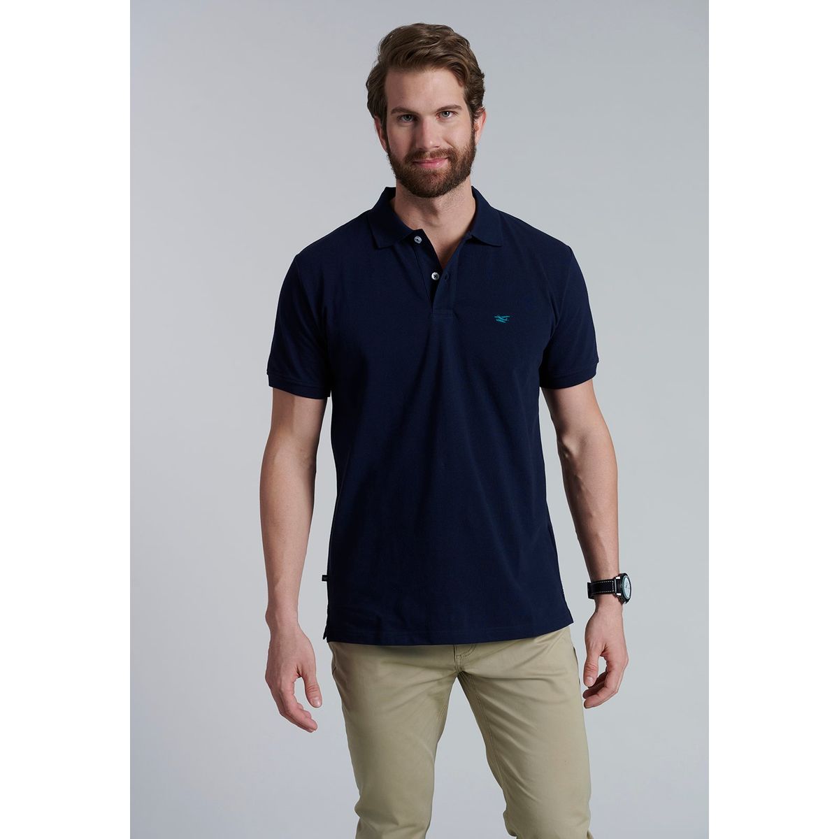 FEROUCH - Polera Basica Pique Azul Ferouch