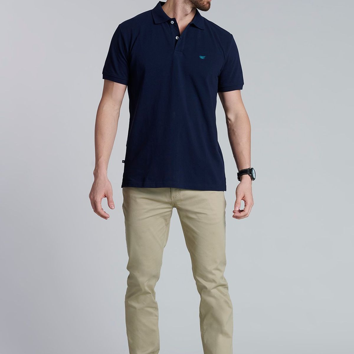 FEROUCH - Polera Basica Pique Azul Ferouch