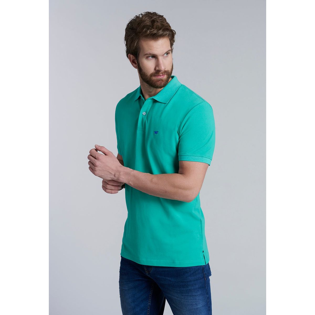 FEROUCH - Polera Basica Pique Verde Ferouch