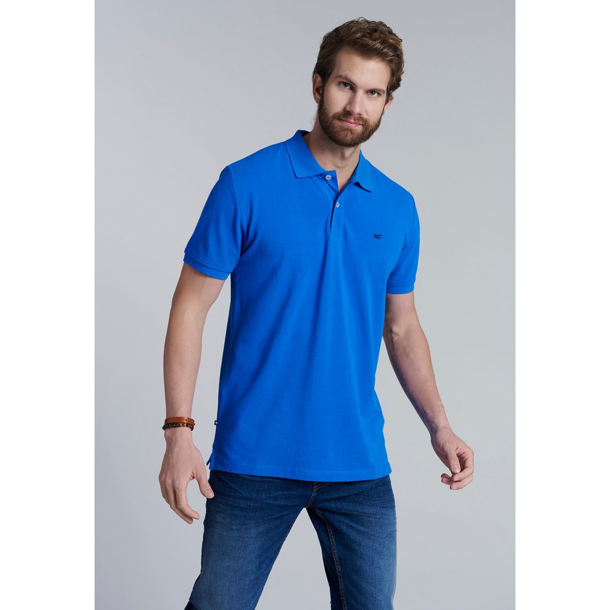 FEROUCH - Polera Basica Pique Celeste Ferouch