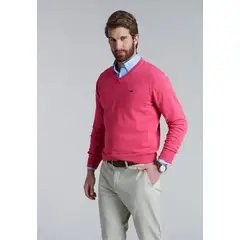 FEROUCH - Sweater V Neck Solido F Rojo