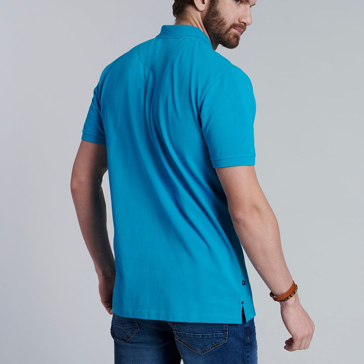 FEROUCH - Polera Basica Pique Azul Ferouch