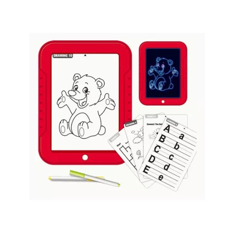 GENERICO - Bloc Pizarra De Dibujo Mágico Luz Led Plumones Niños