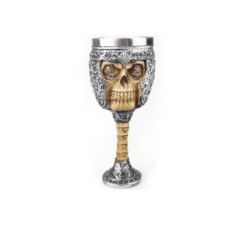 GENERICO - Copa Caliz Calavera Guerrero Medieval 200ml Edad Media Vikingo
