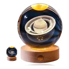 KUANGYE - Luz De Noche 3d Recargablebola De Cristal Regalo Adornos
