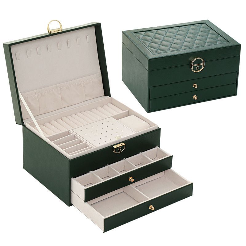 KUANGYE - Joyero Caja De Joya Dos Capas Tipo Maleta Organizador Joyas