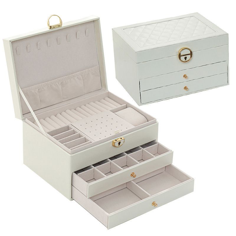 KUANGYE - Joyero Caja De Joya Dos Capas Tipo Maleta Organizador Joyas