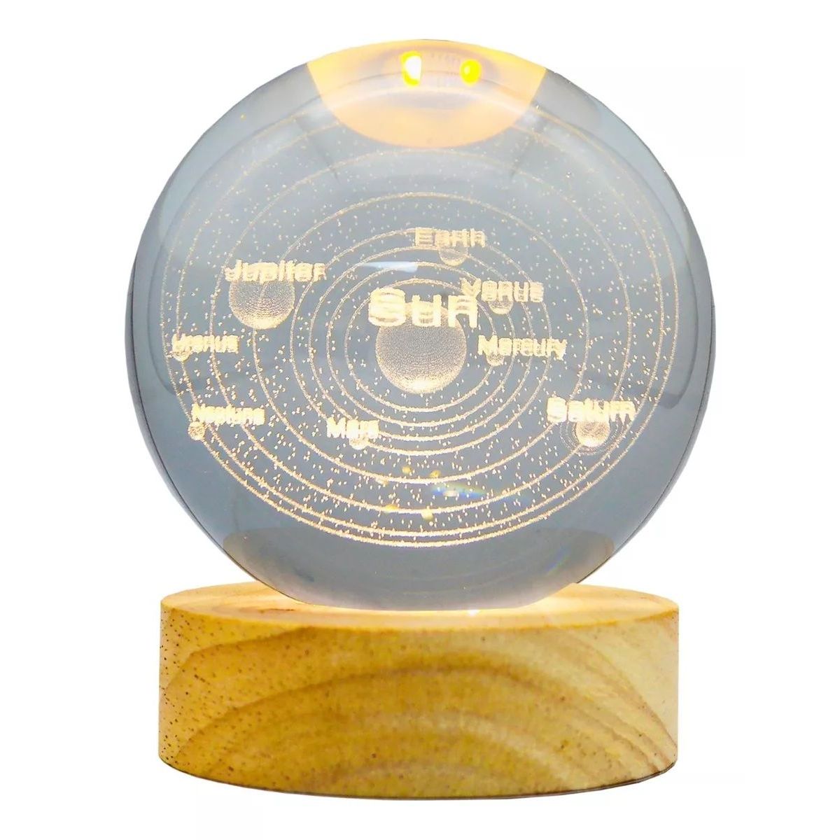 KUANGYE - Lampara De Noche Bola De Cristal Led Diseños 3d