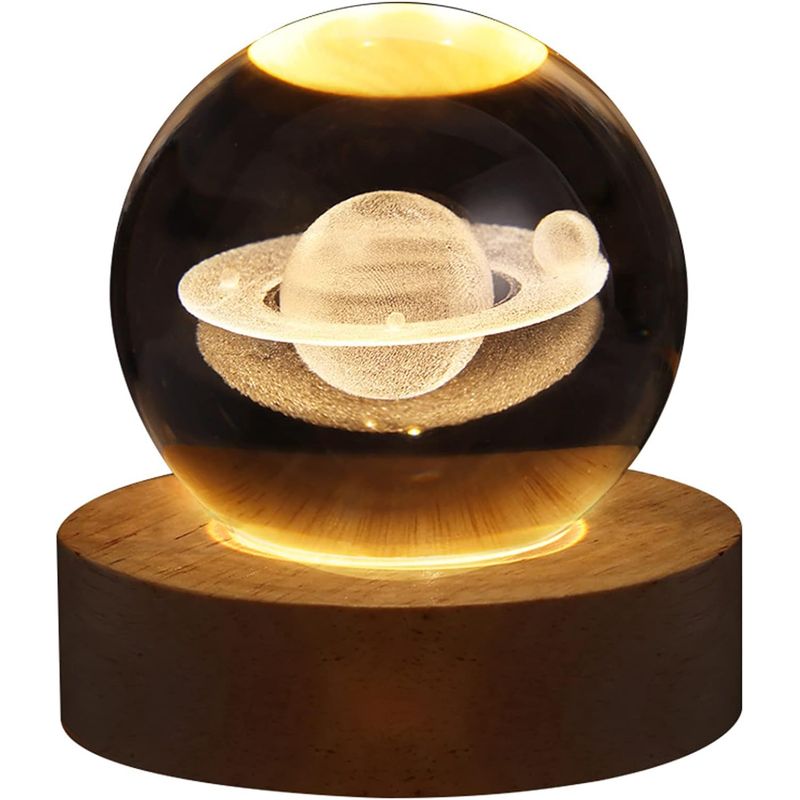 KUANGYE - Lampara De Noche Bola De Cristal Led Diseños 3d