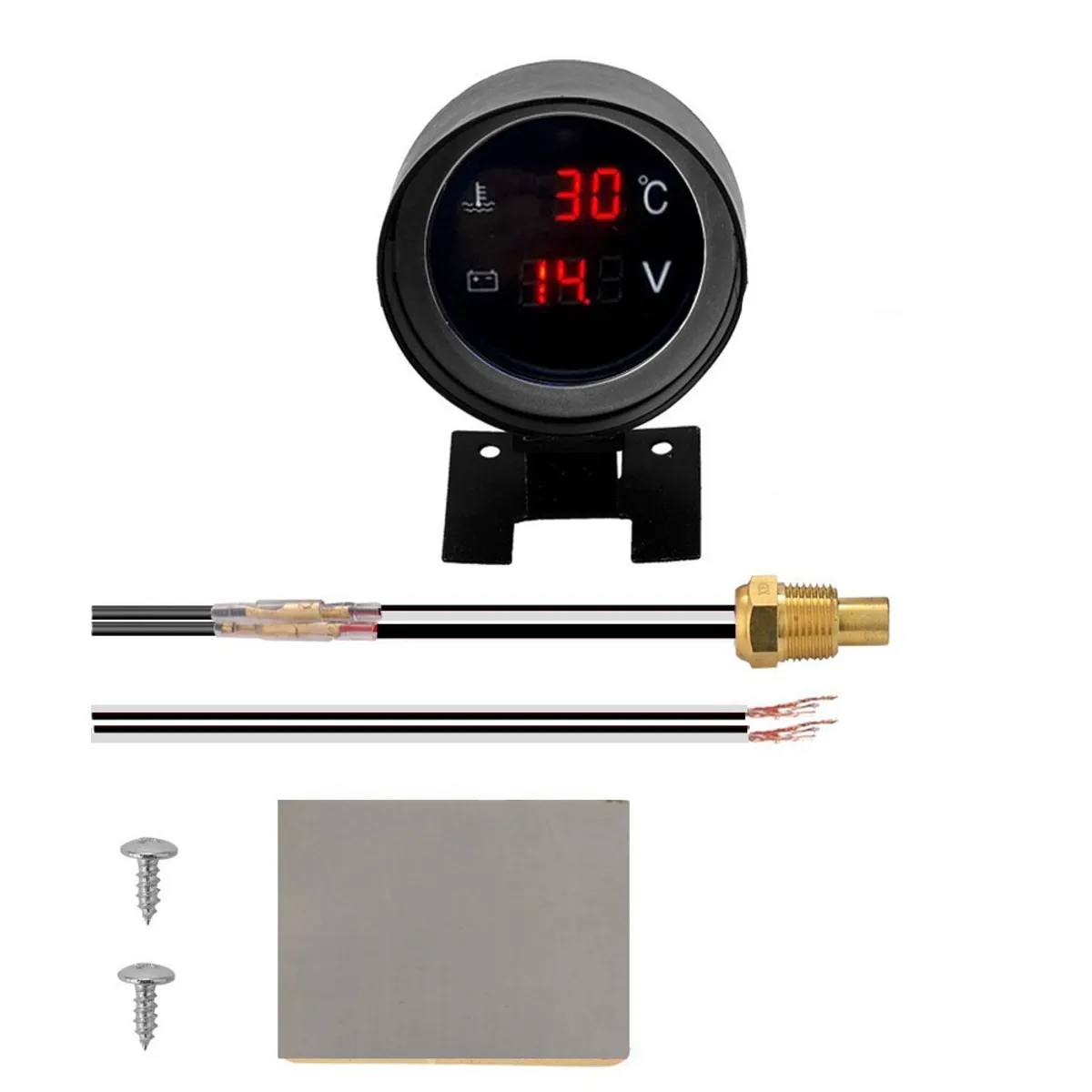 KUANGYE - Voltímetro Medidor De Temperatura Del Agua Del Coche 12v