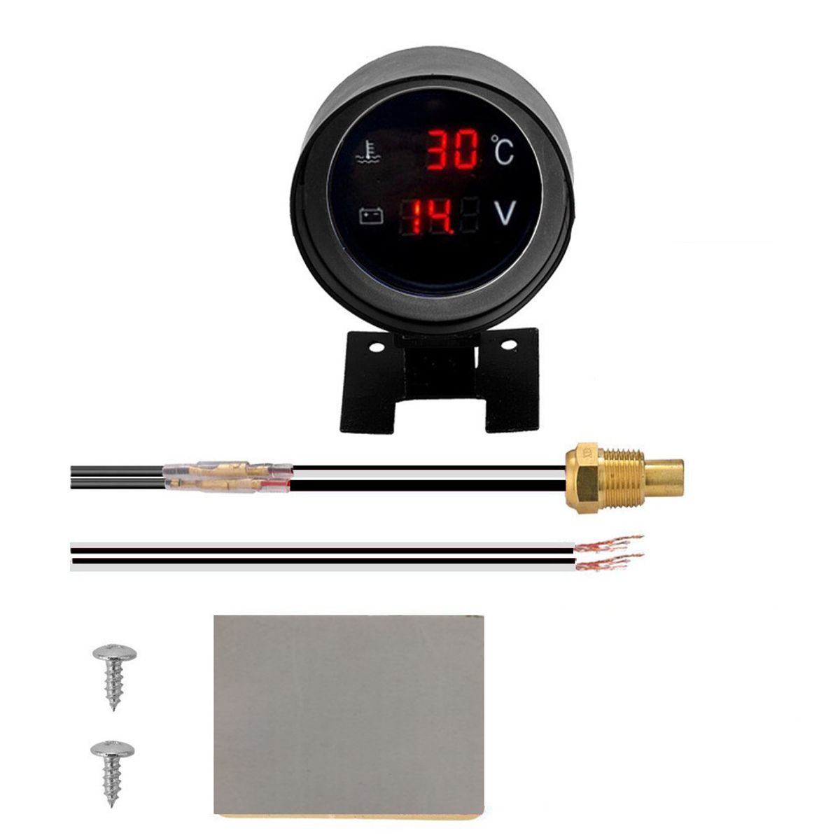 KUANGYE - Voltímetro Medidor De Temperatura Del Agua Del Coche 12v