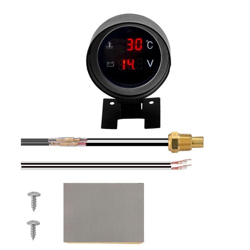 KUANGYE - Voltímetro Medidor De Temperatura Del Agua Del Coche 12v