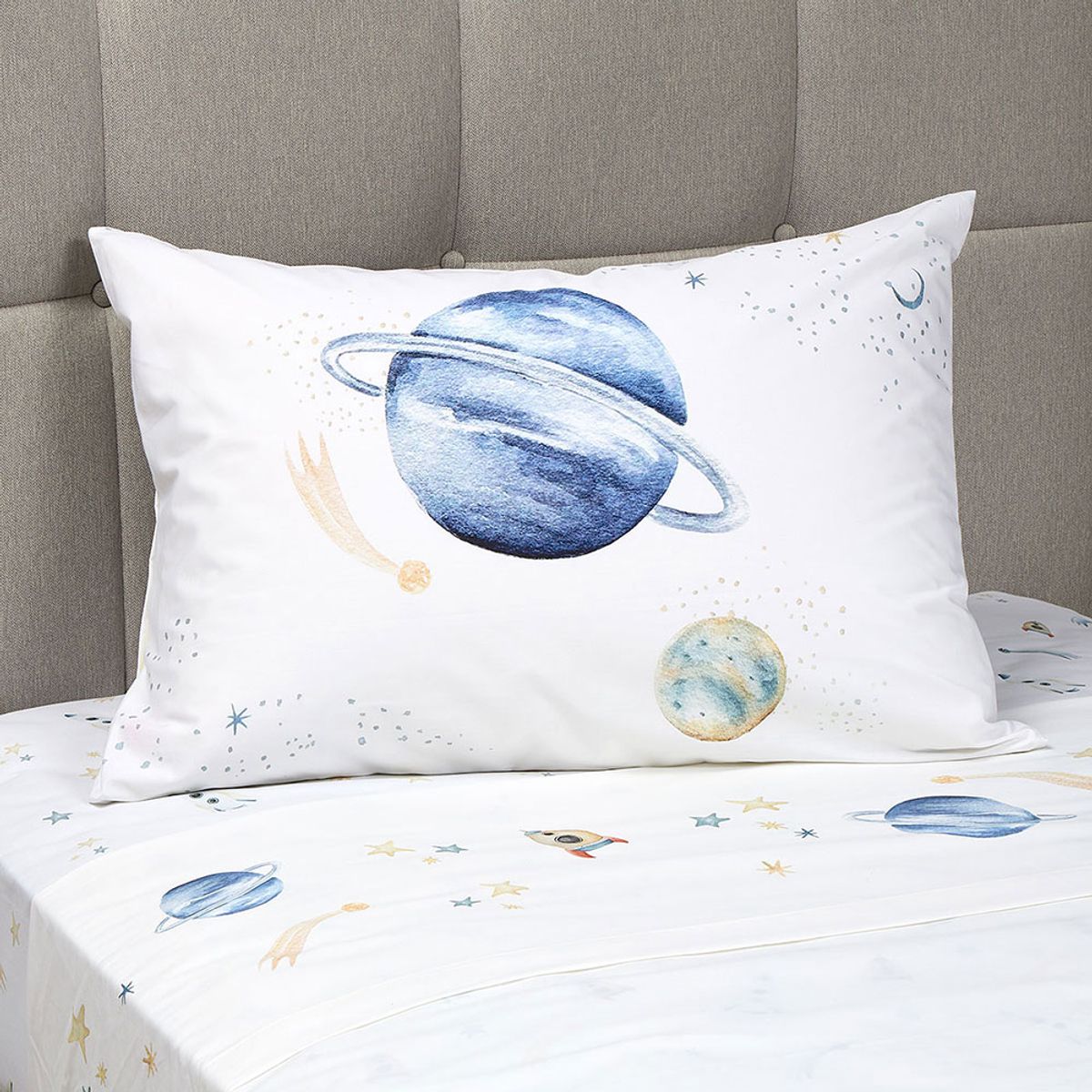 ROSEN - Sábana 200 Hilos Algodón Infantil Universo 1 Plaza