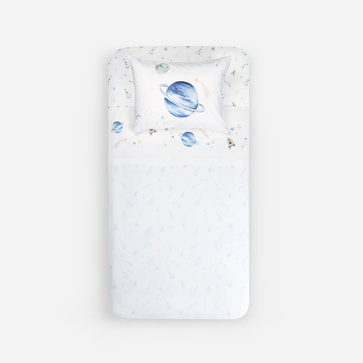 ROSEN - Sábana 200 Hilos Algodón Infantil Universo 1 Plaza