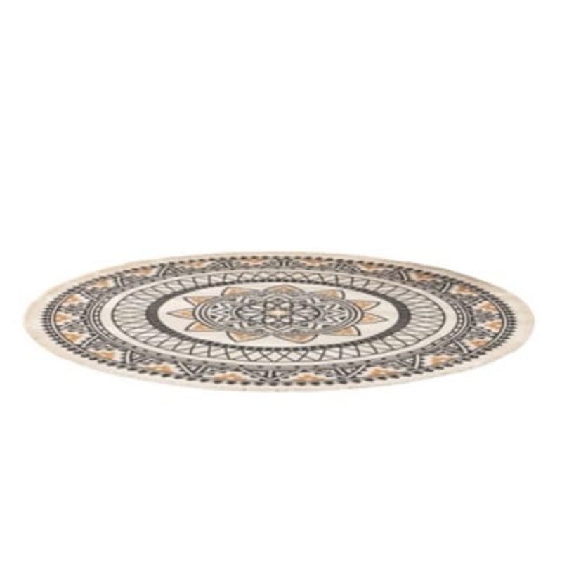 ANGELES DEL HOGAR - Alfombra de Estilo Etnica Tejida Redonda 120cm