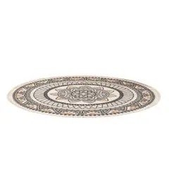 ANGELES DEL HOGAR - Alfombra de Estilo Etnica Tejida Redonda 120cm