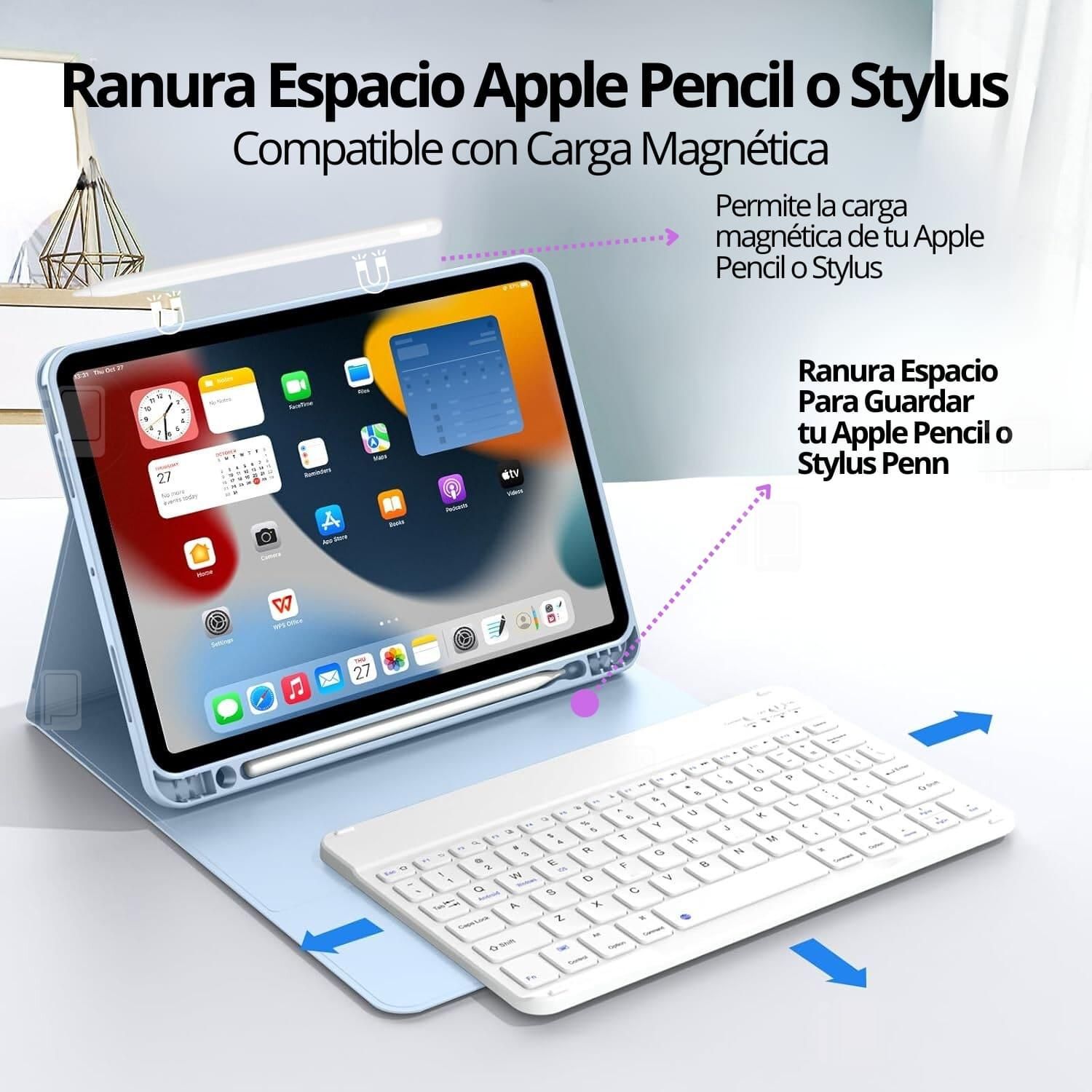 GENERICO Funda Teclado Para iPad Pro 11 Procesador M1/M2 Ranura