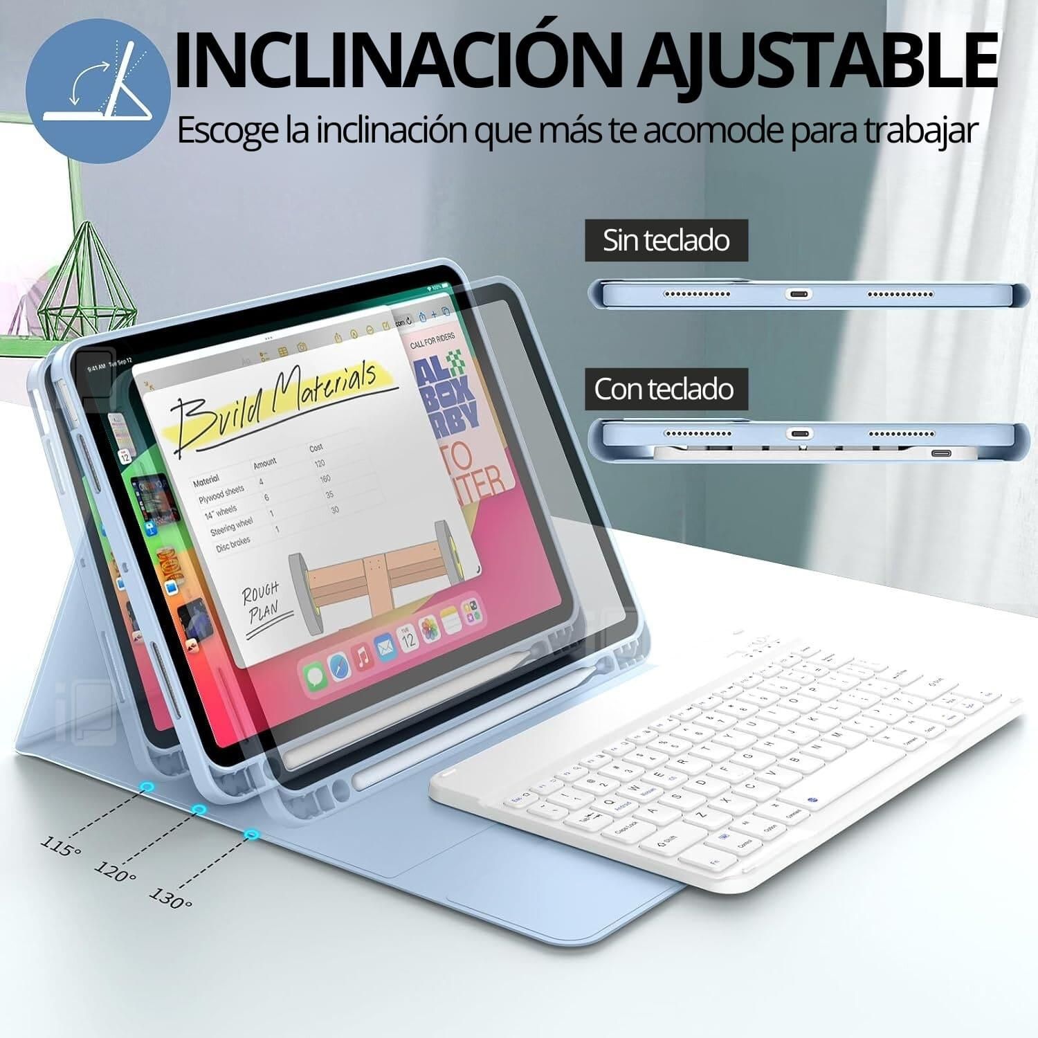 フルセットM2 iPad pro 11インチ Keyboard + Pencil GENERICO Funda Teclado Para iPad Pro 11 Procesador M1/M2 Ranura