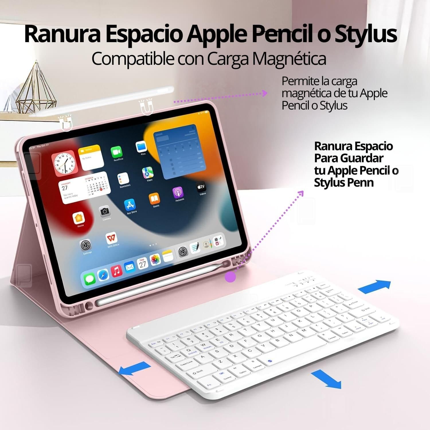 GENERICO Funda Teclado Para iPad Pro 11 Procesador M1/M2 Ranura