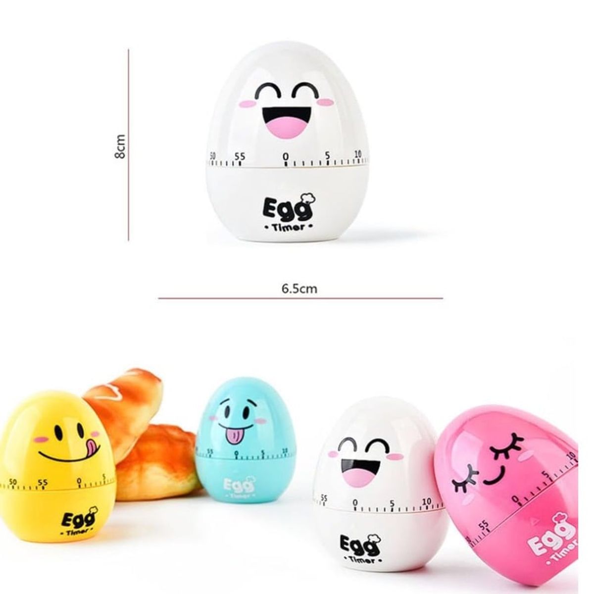 GENERICO - Temporizador de Cocina a Cuerda HUEVO CELESTE