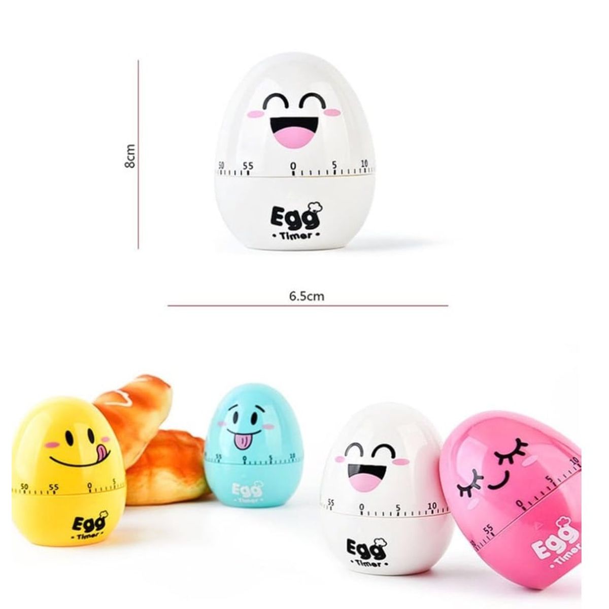 GENERICO - Temporizador de Cocina a Cuerda HUEVO CELESTE