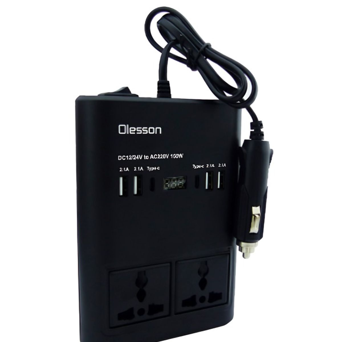 OEM - INVERSOR DE VOLTAJE 12V OLESSON CON 4 USB Y 2 TYPE-C 150W
