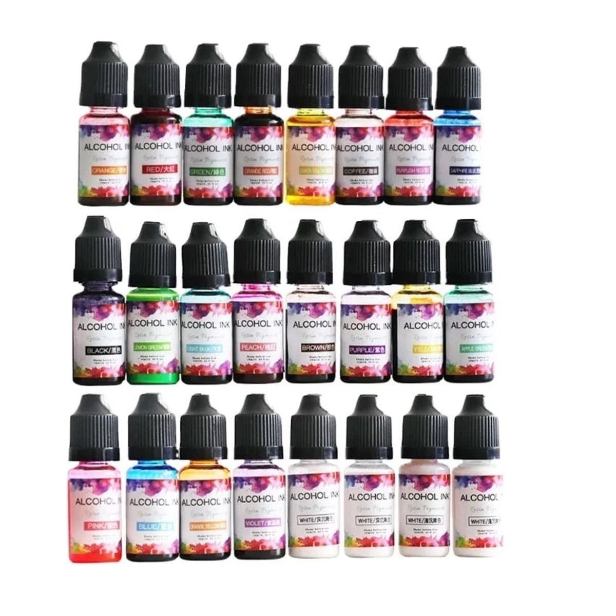 GENERICO - Pigmento Para Resina Epoxi - Set 24 Tintas Alcohol 3d