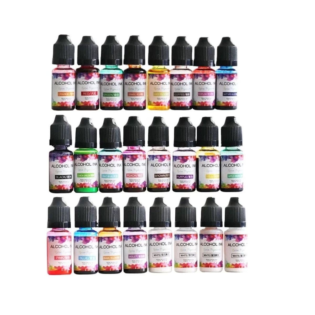 GENERICO - Pigmento Para Resina Epoxi - Set 24 Tintas Alcohol 3d