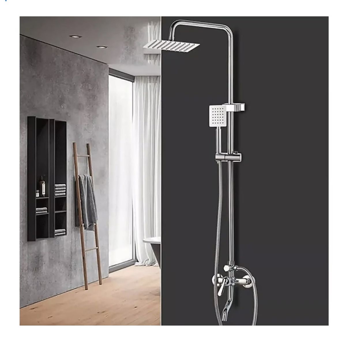 TAUMM - Columna Ducha Rectangular Con Monomando Ducha Telefono Taumm