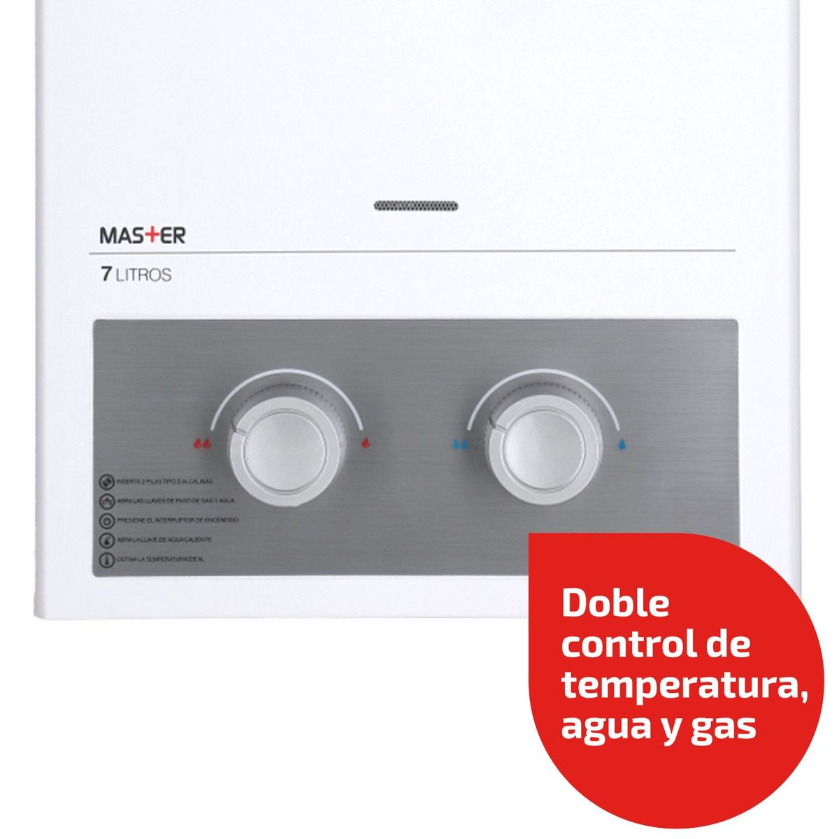 SPLENDID - Calefont 7 litros tiro natural gas licuado co protect