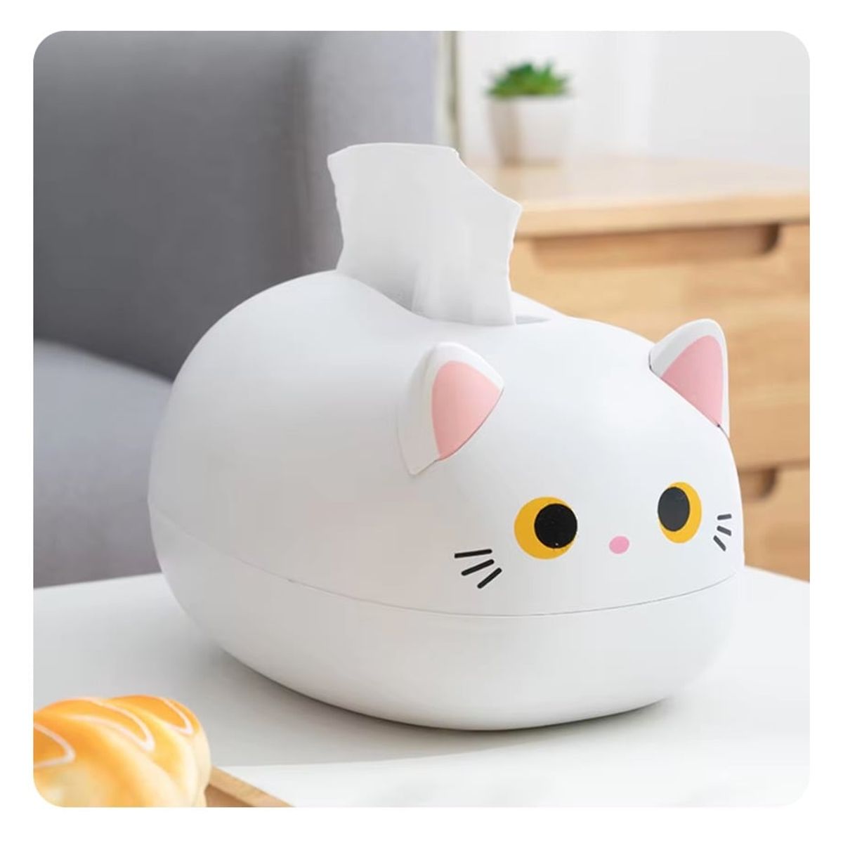 GENERICO - Organizador para Pañuelos Caja Pañuelos GATO BLANCO