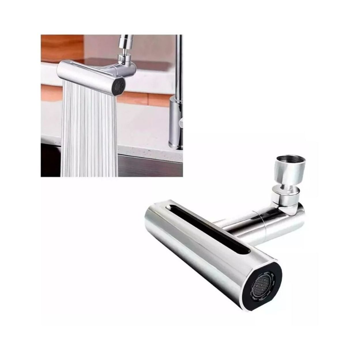 GENERICO - Grifo Canilla Adaptador Extensor 360° 4 Modos Universal