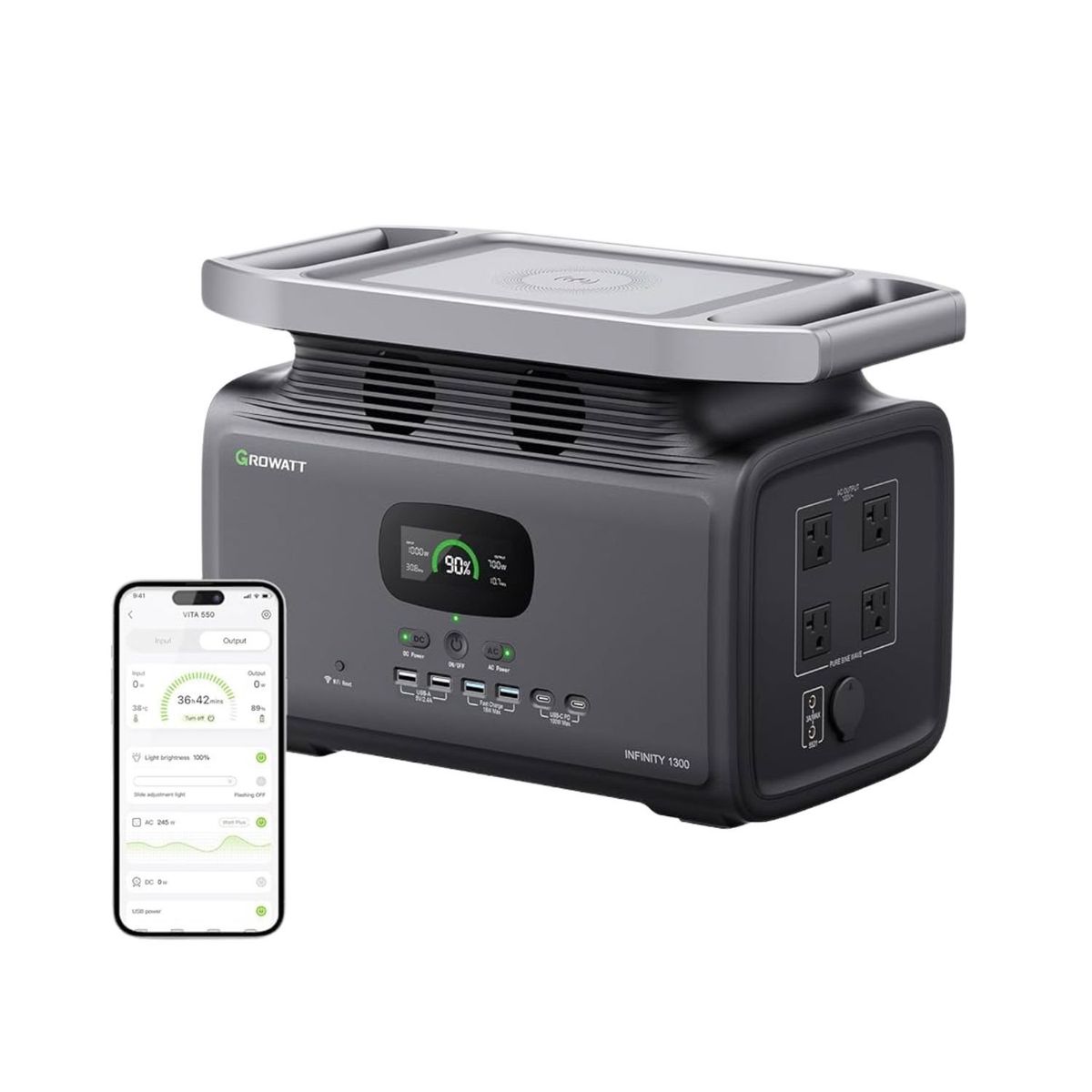 GENERICO - ESTACIÓN DE ENERGÍA PORTÁTIL INFINITY 1300W SOLAR