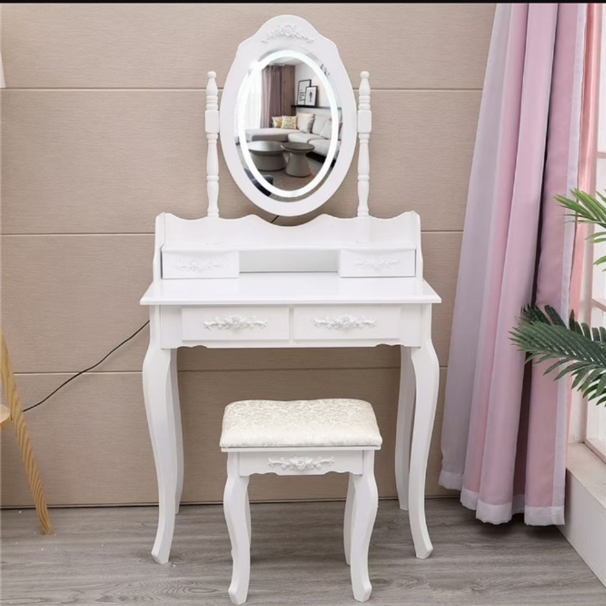 GENERICO - Tocador Anastasia espejo luz led 3 tonalidades EM060