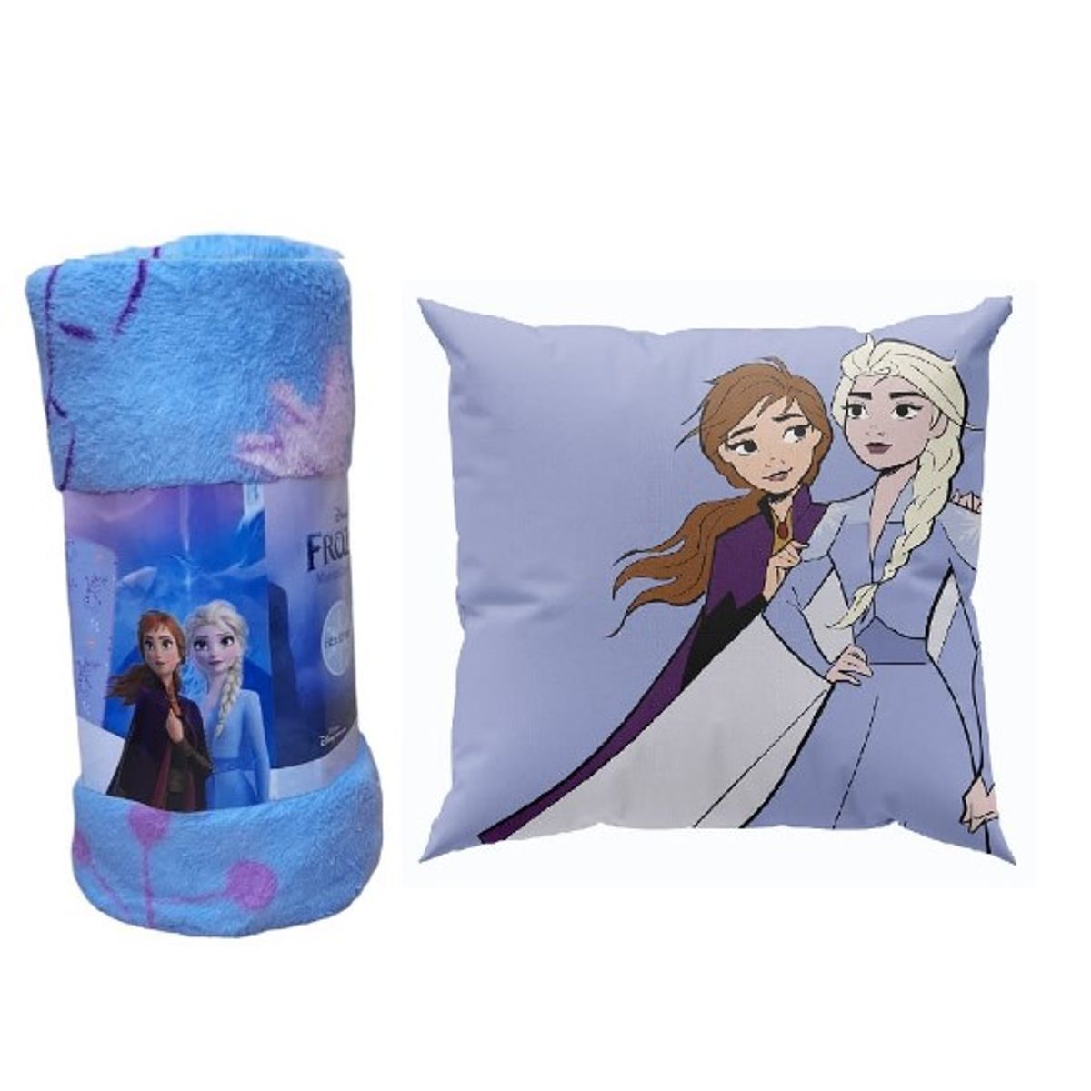 GENERICO - Pack manta coral 127x152 cojin 40x40 Frozen Celeste