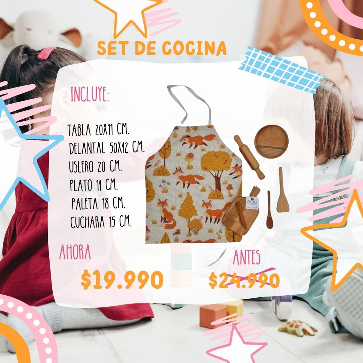 ROU ESENCIA NATURAL - Utensilios para cocina de juguete  ROU (Set 8 pzas.)